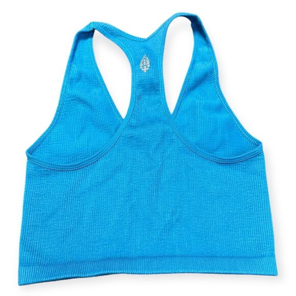 FREE PEOPLE MOVEMENT Women’s Bright Blue Ribbed Free Throw Crop Tank Size XS - Picture 6 of 10